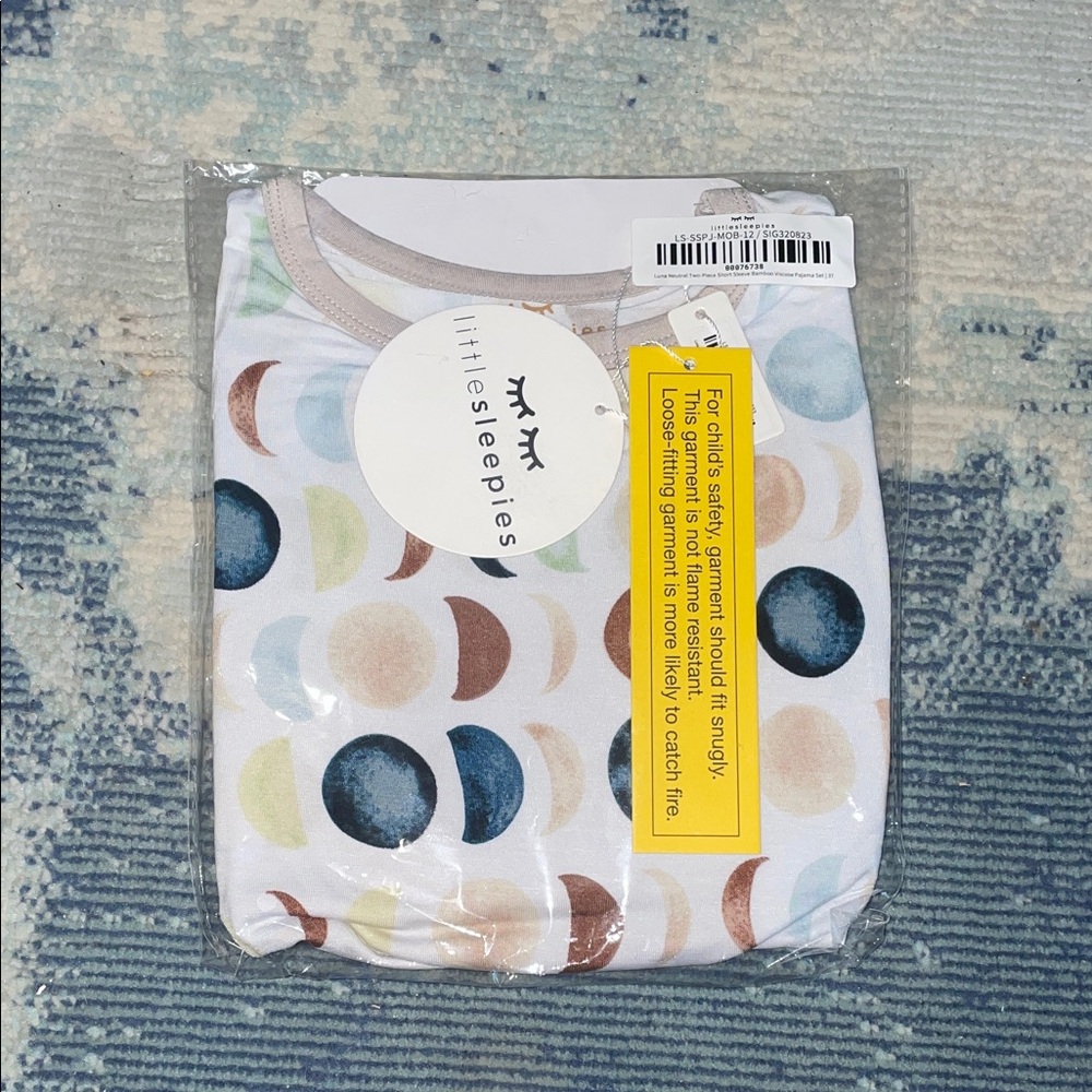 Little Sleepies Baby Sleeper Romper - Pastel Moon Print